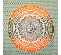 MOMOMUS Sandfree Extra Large Beach Towels for Adults - Mandala Style, Lightweight and Familiar - Sandproof Beach Blanket - Orange and Green, 210 x 230 cm