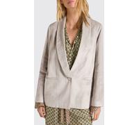 MOMONÌ Relaxed Fit Satin Blazer with Shawl Collar - Size: 46 - female