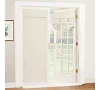 Momooda French Door Durtain, Door Way Privacy Curtain, Self-Adhesive Blackout Thermal Front Door Window Curtain with Tieback, 1 Panel, Beige, 66x102cm