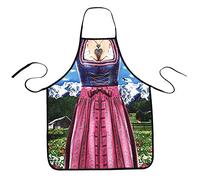 MOMOONNON Dirndl Apron for Women - German Lederhosen Apron for Oktoberfest & Bavarian Kitchen Cooking, Grilling, BBQ & Baking