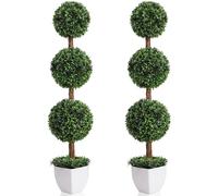 momoplant 3.6ft Artificial Trees Boxwood Topiary Ball Trees Set ot 2 in Pot,Fake Trees Decorative Plants for Home Indoor Outdoor