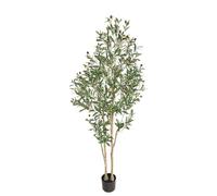 momoplant 5.9ft Artificial Olive Tree with Fruits,Large Tall Fake Plants in Black Pot,Lifelike Leaves with Realistic Trunk for Indoor Outdoor Living Room Office Garden Decor