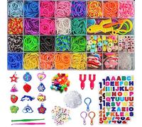 Momo's Den 2100+ Rubber Band Loom Bracelet Kit Loom Bands Kit Best Gifts for Birthday and Easter with Premium Accessories Bright Color Bands, Rubber Band Refill Kit for Girls & Boys