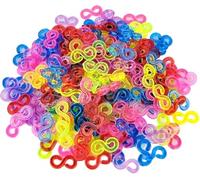 Momo's Den 600 pcs Colourful s Clips - Loom Band connectors for Rubber Band Bracelet Making - DIY Craft Refill kit with y Loom and Crochet Hook - Jewellery Making Accessories for Kids and Crafters
