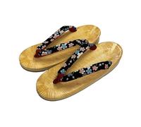 momoten] Japanese made zori, traditional Japanese sandals, leather-soled sandals, footwear, vinyl folding style, for women, for festive daily wear, "Yellow Tatami,cherry Blossoms Sakura1" (Black