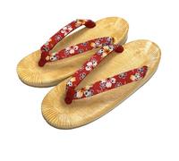 momoten] Japanese made zori, traditional Japanese sandals, leather-soled sandals, footwear, vinyl folding style, for women, for festive daily wear, "Yellow Tatami, Cherry Blossoms Sakura2" (Red) Round