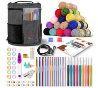 MOMOTOYS Beginner Crochet Kit w/ 130 Page Book, Crochet Yarn Set, Crochet Hook Kit & Crochet Needle Kit - Crochet Kits for Beginners - Crocheting Kit - Crochet for Beginners Kit - Adults & Kids