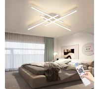 MOMOYY Dimmable Led Ceiling Lights Modern Living Room Ceiling Lamp with Remote Controls Lighting 48w High Brightness Large Lights Bedroom Ceiling Light Office Ceiling Lighting (White, 4 Ø85cm)