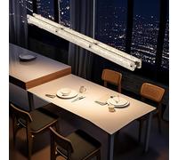 MOMOYY Light Luxury LED Pendant Lamp,150cm Adjustable Wire,Modern LED Frosted Aluminium Pendant Light,Dimmable with Remote Control,for Dining Room Kitchen Island Office Bar