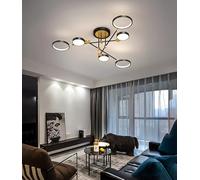 MOMOYY Living Room LED Ceiling Lights Modern Dimmable Ceiling Lamp with Remote Control Bedroom Ceiling Light Indoor Lighting Recessed for Living Room Bedroom Dining Room Study Room (Black, 6 Heads)