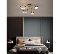 MOMOYY Living Room LED Ceiling Lights Modern Dimmable Ceiling Lamp with Remote Control Bedroom Ceiling Light Indoor Lighting Recessed for Living Room Bedroom Dining Room Study Room (Black, 4 Heads)