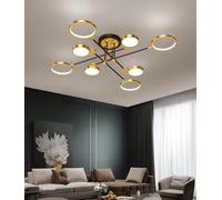 MOMOYY Living Room LED Ceiling Lights Modern Dimmable Ceiling Lamp with Remote Control Bedroom Ceiling Light Indoor Lighting Recessed for Living Room Bedroom Dining Room Study Room (Gold, 8 Heads)