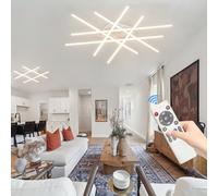 MOMOYY Modern LED Ceiling Light Linear Living Room Ceiling Lights Dimmable Lighting with Remote Control High Brightness 120w Suitable for Bedroom Kitchen Dining Room Ceiling Lighting (White, Ø115cm)
