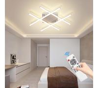 MOMOYY Modern LED Ceiling Light Linear Living Room Ceiling Lights Dimmable Lighting with Remote Control High Brightness 48w Suitable for Bedroom Kitchen Dining Room Ceiling Lighting (White, Ø60cm)