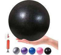 MOMPLUS 6 Inch Exercise Pilates Mini Yoga Balls Barre for Home Stability Squishy Training Physical Therapy Improves Balance Core Strength Comes with Pump(Black, 6 Inch)