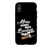 Moms Against White Baseball Pants - Baseball Season Mom Case for iPhone X/XS