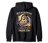 Moms Are Like Dragons Strong Protective Fantasy Funny Zip Hoodie