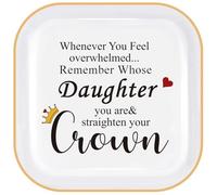 Mom's Jewelry Holder - Remember Whose Daughter You Are - Straighten Your Crown - Gifts for Daughter's Graduation, Wedding, Mother's Day, Valentine's Day