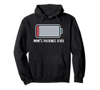 Mom's Patience Level Drained Battery Funny Saying Cute Mom Pullover Hoodie
