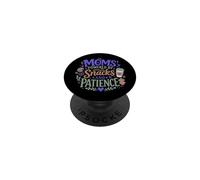 Moms Powered By Snacks and Patience Funny Exhausted Mom PopSockets Adhesive PopGrip