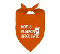 Mom's Pumpkin Spice Date Dog Bandana Thanksgiving Dog Bandana Orange Dogs Scrty Holiday Bandanas for Medium and Small Dogs Fancy Thanksgiving Gifts for Pet
