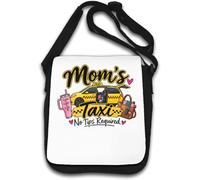 Mom's Taxi Fueled by Coffee and Kids Shoulder Bag White