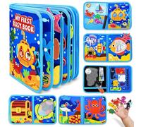 MOMSIV Busy Board Montessori Toy for Toddlers, Educational Activities Sensory Busy Book for Kids Learning Fine Motor Skills, Birthday Gifts Tarvel Plane Car Toys for 1 2 3 4 Year Old Boys Girls