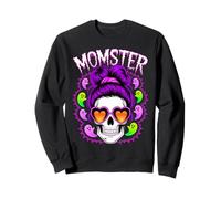 Momster Halloween Costume Skeleton Messy Bun Mother Family Sweatshirt