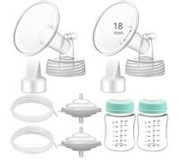 Momstouch Pump Parts Compatible with Spectra S1/S2/9 Plus, Not Original Accessories, Full Set Replacements Include 18mm Flanges, Duckbill Valves, Backflow Protectors, Tubings and Bottles