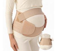 MomTend Pregnancy Support Belt Adjustable No-Slip Maternity & Postpartum Belly Band - Relieve Back, Pelvic, Hip Pain, SPD & PGP, Pregnancy Must Have for Birth Preparation, Labour & Recovery XL Beige