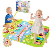 MOMUSE 3-in-1 Musical Play Mat for 1+ Kids, Whack-a-Mole Game Floor Piano Mat with 30 Sound & Function Keys, Early Education Toys for Toddlers Girls Boys Toddlers 1 2 3 4 5 6 Years Old