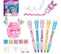 MOMUSE Pen Creator Studio, DIY Pen Making Kit with 2-in-1 Tips, Kids Crafts | Make Sparkly Pens, Build Bunny Holder, Mess-Free Craft for Kids 6-12, Tween Girls Back to School Birthday Gift