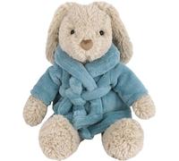 MON AMI Harlow Bathtime Bunny Plushie 14"/35cms | Soft Bunny Stuffed Animal in Blue Velour Bathrobe | Easter Plush Toy for Pretend Play, Bedtime Companion, Nursery Room Decor, Comfort Gift for Kids