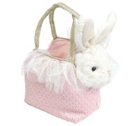 MON AMI Magnolia Bunny Stuffed Animal & Carrier Purse 9"/22.86cm | Detachable Plushie Cat in Satin Bag | Soft Toy Gift for All Ages | Ideal for Playtime & On-the-Go Fun