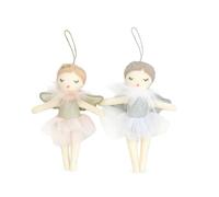 MON AMI Plush Stuffed Angel Ornaments 2 Pcs - 6” Each, Christmas Tree Decoration, Hanging Angel Doll Pendants for Holiday Décor, Wedding