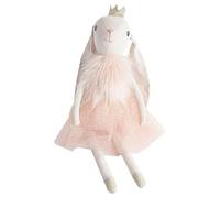 MON AMI Princess Bunny Animal Doll 18"/45.7 cm | Soft Stuffed Plushie in Pink Faux Fur Dress with Crown | Elegant Gift for Playtime, Nursery & All Ages
