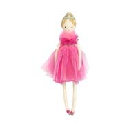 MON AMI Princess Sophia Doll 22"/55 cm | Soft Plushie in Fuchsia Tulle Dress with Crown & Pom-Pom Slippers | Elegant Gift for Play, Snuggles & All Ages