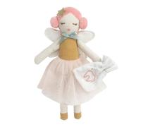 MON AMI Tooth Fairy Stuffed Doll 10"/25.5cm | Soft Plushie with Gold String Tooth Pouch | Whimsical Gift & Keepsake for All Ages