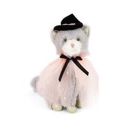 MON AMI Willow the Cat Witch Doll 8"/20cm | Halloween Decoration & Soft Plush Animal Doll | Spooky Stuffed Toy Gift with Witch Hat & Pink Cape
