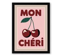 Mon Chéri Retro Framed Wall Art Print A4 (29.7×21cm) Black, Wall Decor for Living Room, Bedroom, Office & Home, Ready to Hang, Art Gift