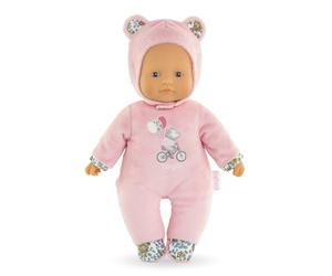 Mon Doudou COROLLE - Pti' Coeur Ours Rose - 30 cm - petit poupon - senteur de vanille - des 9 mois