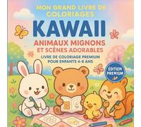 Mon grand livre de coloriages KAWAII. Animaux mignons et scènes adorables. Livre de coloriage premium pour enfants 4 à 8 ans: Sweet Coloriages faciles ... la motricité fine et la détente des enfants