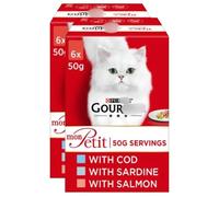 Mon Petit Cat Food 6 x 50g x Pack of 2 - Fish - All Our Delectable Recipes Are 100% Complete and Balanced for All Adult Cats