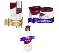 Mon Platin Blonde Hair Mask, Total Blonde Shampoo & Serum Bundle - Deep Conditioning, SLS-Free Formula with Black Caviar & Royal Jelly for Radiant Shine & Strength in Blonde Hair