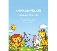 Mon premier livre de coloriage kawaii - Bébés animaux: Dessins très simples • Lignes très épaisses • Pour enfants de 1 à 3 ans