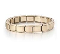 Mon & Sons 9mm Matte Silver Gold Red Rose Black Blue Pink Link Starter Bracelet Silver Italian Stainless Steel Compatible With Modular Charm Bead (Antique Gold Matte Link Starter Bracelet)