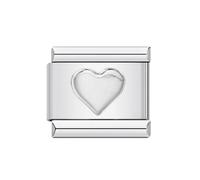 Mon & Sons Funny Nurse Love Heart Butterfly Elephant Horse Pony Swan Monkey Teddybear Coffee Charm Silver 9mm Italian Link Compatible With Modular Bracelet (Solid Silver Heart)