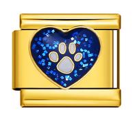 Mon & Sons M&S 18K Gold Rose Birthday Heart Mum Daughter Evil Eye Lucky Dog Cat Stainless Steel 9mm Italian Link Charm Compatible With 9mm Bracelet
