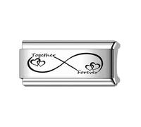 Mon & Sons Mum Daughter Dad Family Angel Newborn Superlink Rose Gold Long Double Size Width Birthday 9mm Italian Link Charm Compatible With 9mm Bracelet