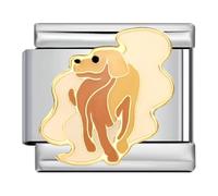 Mon & Sons Rabbit Panda Cow Pony Deer Dog Jesus Faith Evil Eye Darts Birthday Daughter Charm Silver 9mm Italian Link Compatible With Modular 9mm Bracelet (Labrador Golden Retriever Puppy Dog Pet Paw)